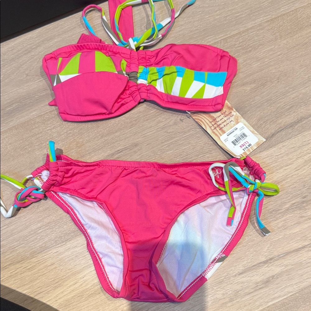 OP Pink and Multicolour Bikini Set